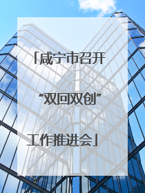 咸宁市召开“双回双创”工作推进会