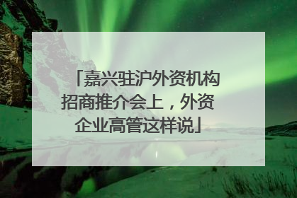 嘉兴驻沪外资机构招商推介会上，外资企业高管这样说