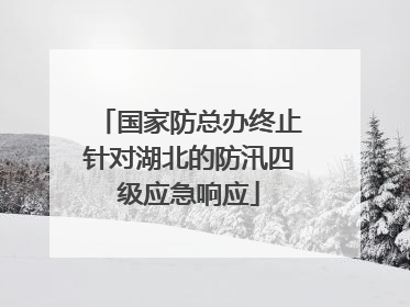 国家防总办终止针对湖北的防汛四级应急响应