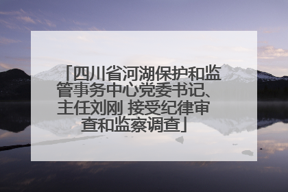四川省河湖保护和监管事务中心党委书记、主任刘刚 接受纪律审查和监察调查
