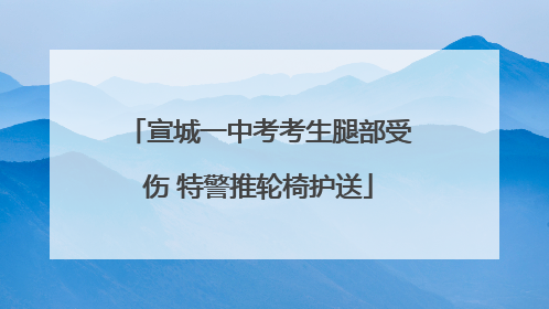 宣城一中考考生腿部受伤 特警推轮椅护送