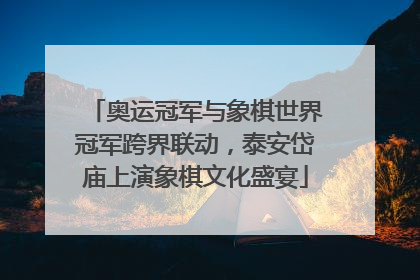 奥运冠军与象棋世界冠军跨界联动，泰安岱庙上演象棋文化盛宴