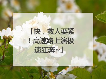 快，救人要紧！高速路上演极速狂奔~