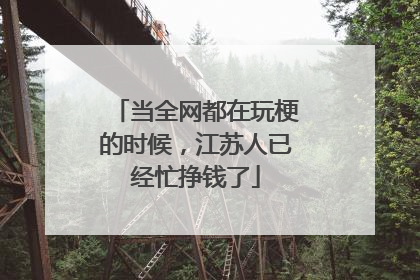 当全网都在玩梗的时候，江苏人已经忙挣钱了