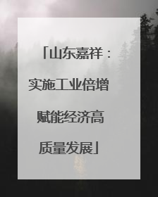 山东嘉祥：实施工业倍增 赋能经济高质量发展