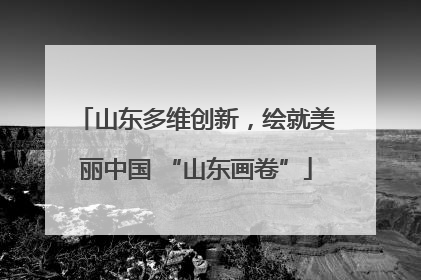 山东多维创新，绘就美丽中国 “山东画卷”