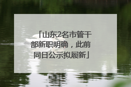山东2名市管干部新职明确，此前同日公示拟履新
