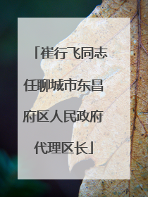 崔行飞同志任聊城市东昌府区人民政府代理区长