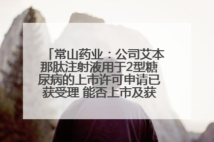 常山药业：公司艾本那肽注射液用于2型糖尿病的上市许可申请已获受理 能否上市及获批时间存在不确定性
