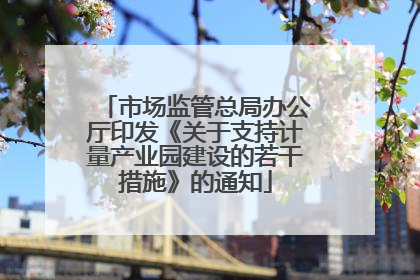 市场监管总局办公厅印发《关于支持计量产业园建设的若干措施》的通知