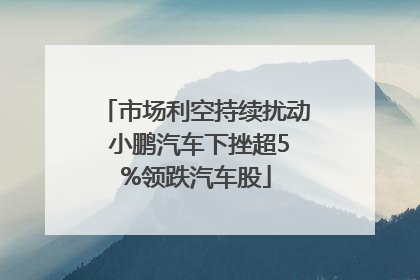 市场利空持续扰动 小鹏汽车下挫超5%领跌汽车股