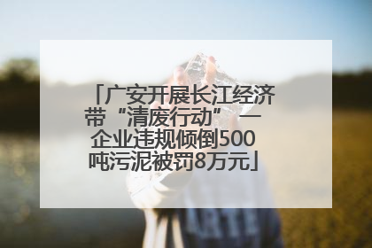 广安开展长江经济带“清废行动” 一企业违规倾倒500吨污泥被罚8万元