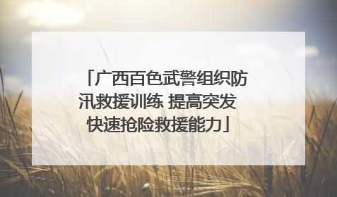 广西百色武警组织防汛救援训练 提高突发快速抢险救援能力