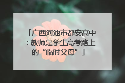 广西河池市都安高中：教师是学生高考路上的“临时父母”