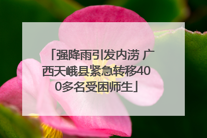 强降雨引发内涝 广西天峨县紧急转移400多名受困师生