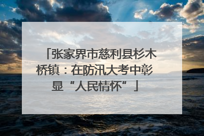 张家界市慈利县杉木桥镇：在防汛大考中彰显“人民情怀”