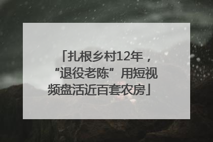 扎根乡村12年，“退役老陈”用短视频盘活近百套农房