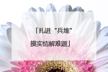 扎进“兵堆”摸实情解难题