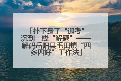 扑下身子“迎考” 沉到一线“解题”——解码岳阳县毛田镇“四多四好”工作法
