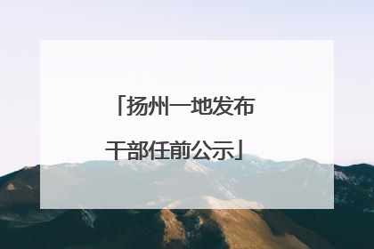 扬州一地发布干部任前公示