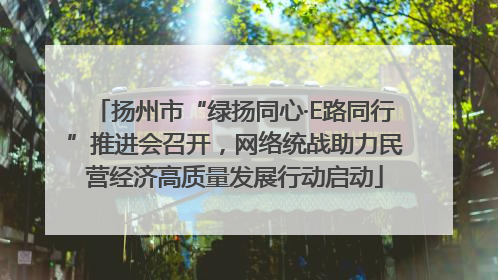 扬州市“绿扬同心·E路同行”推进会召开，网络统战助力民营经济高质量发展行动启动