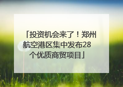 投资机会来了！郑州航空港区集中发布28个优质商贸项目