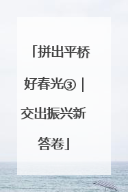 拼出平桥好春光③｜交出振兴新答卷