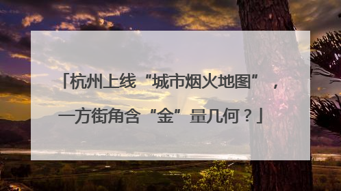 杭州上线“城市烟火地图”，一方街角含“金”量几何？