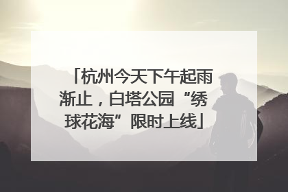 杭州今天下午起雨渐止，白塔公园“绣球花海”限时上线