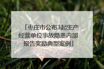 枣庄市公布3起生产经营单位事故隐患内部报告奖励典型案例