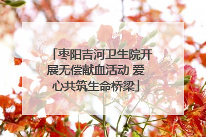 枣阳吉河卫生院开展无偿献血活动 爱心共筑生命桥梁
