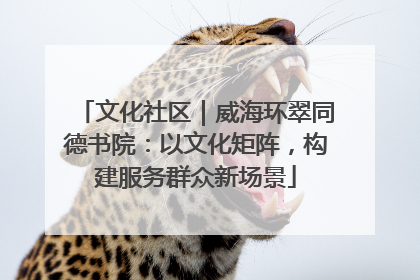 文化社区｜威海环翠同德书院：以文化矩阵，构建服务群众新场景