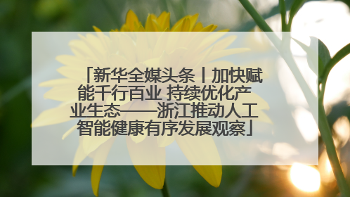 新华全媒头条丨加快赋能千行百业 持续优化产业生态——浙江推动人工智能健康有序发展观察