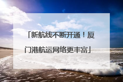 新航线不断开通！厦门港航运网络更丰富