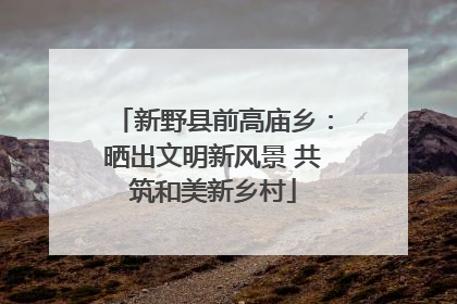 新野县前高庙乡：晒出文明新风景 共筑和美新乡村