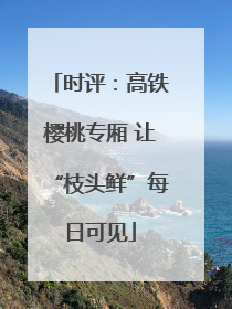时评：高铁樱桃专厢 让“枝头鲜”每日可见