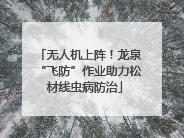 无人机上阵！龙泉“飞防”作业助力松材线虫病防治
