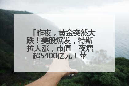 昨夜，黄金突然大跌！美股爆发，特斯拉大涨，市值一夜增超5400亿元！苹果传来大消息