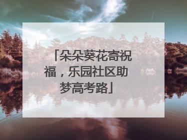 朵朵葵花寄祝福，乐园社区助梦高考路
