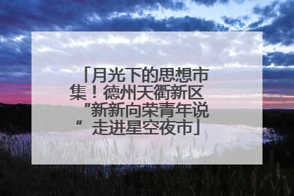 月光下的思想市集！德州天衢新区“新新向荣青年说”走进星空夜市