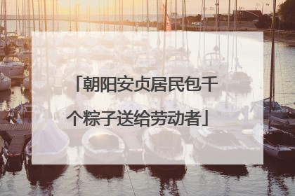 朝阳安贞居民包千个粽子送给劳动者