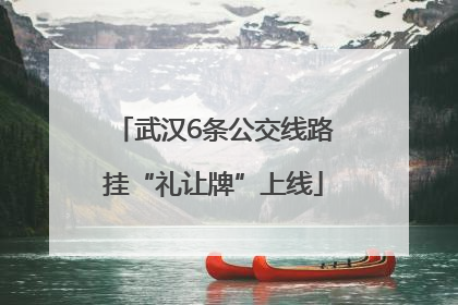 武汉6条公交线路挂“礼让牌”上线