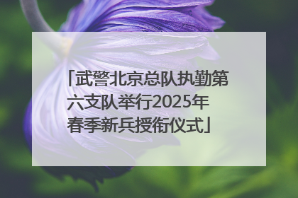 武警北京总队执勤第六支队举行2025年春季新兵授衔仪式