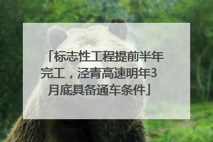 标志性工程提前半年完工，泾青高速明年3月底具备通车条件
