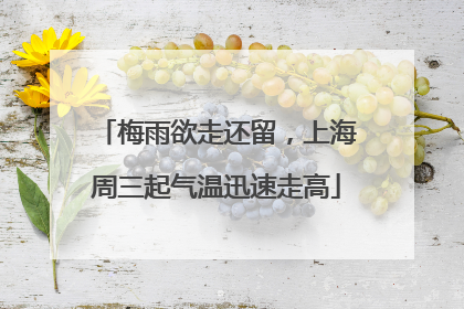 梅雨欲走还留，上海周三起气温迅速走高