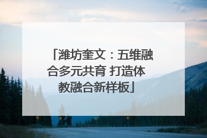 潍坊奎文：五维融合多元共育 打造体教融合新样板