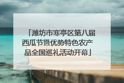 潍坊市寒亭区第八届西瓜节暨优势特色农产品全国巡礼活动开幕
