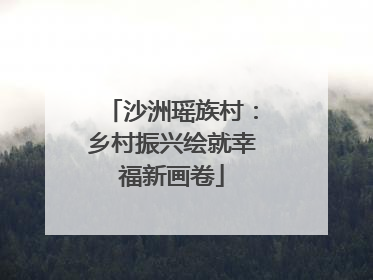 沙洲瑶族村：乡村振兴绘就幸福新画卷