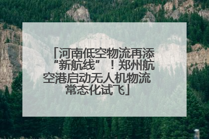 河南低空物流再添“新航线”！郑州航空港启动无人机物流常态化试飞