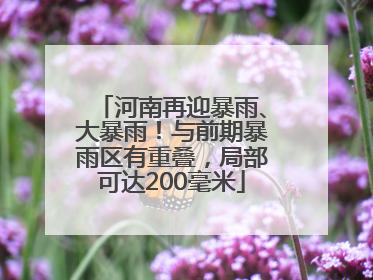 河南再迎暴雨、大暴雨！与前期暴雨区有重叠，局部可达200毫米